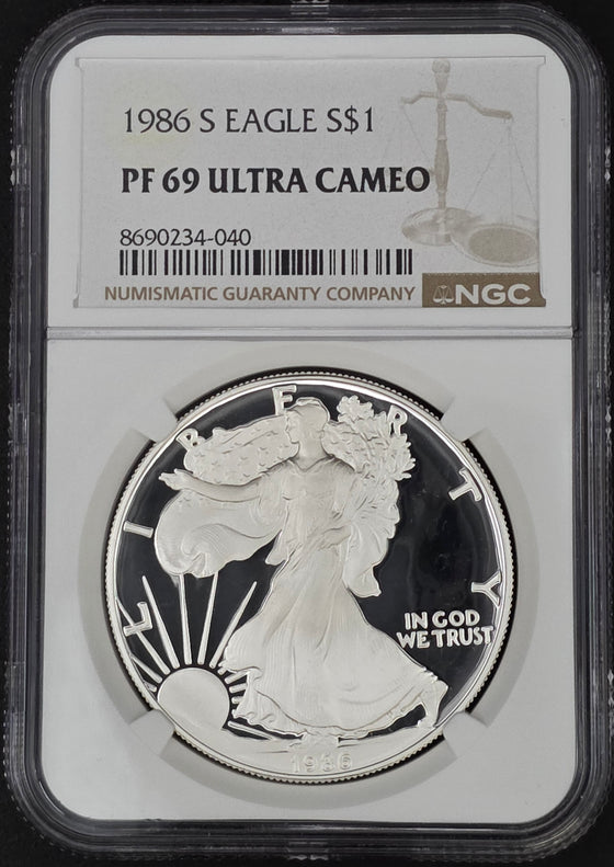 1986 American Silver Eagle NGC PF69 - 1 oz .999 Fine Silver
