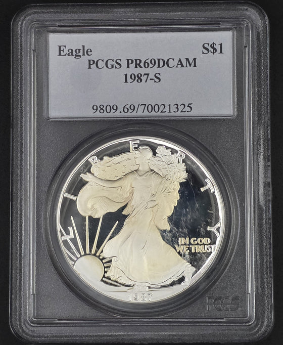 1987 American Silver Eagle PCGS PR69 - 1 oz .999 Fine Silver