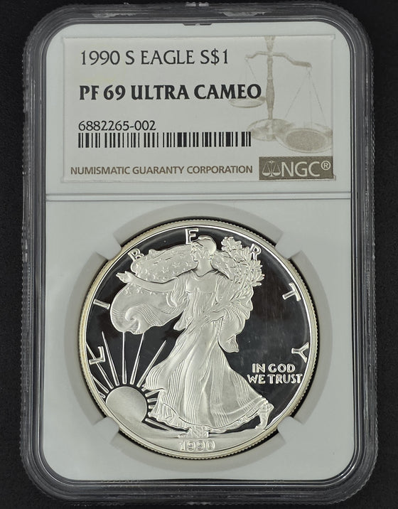 1990 American Silver Eagle NGC PF69 - 1 oz .999 Fine Silver
