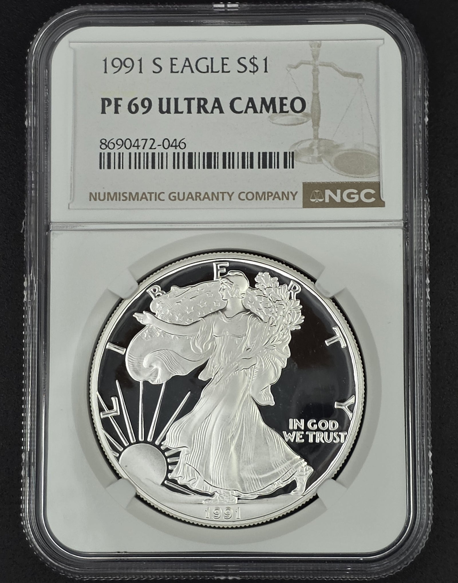 1991 American Silver Eagle NGC PF69 - 1 oz .999 Fine Silver
