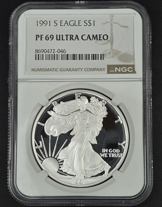 1991 American Silver Eagle NGC PF69 - 1 oz .999 Fine Silver