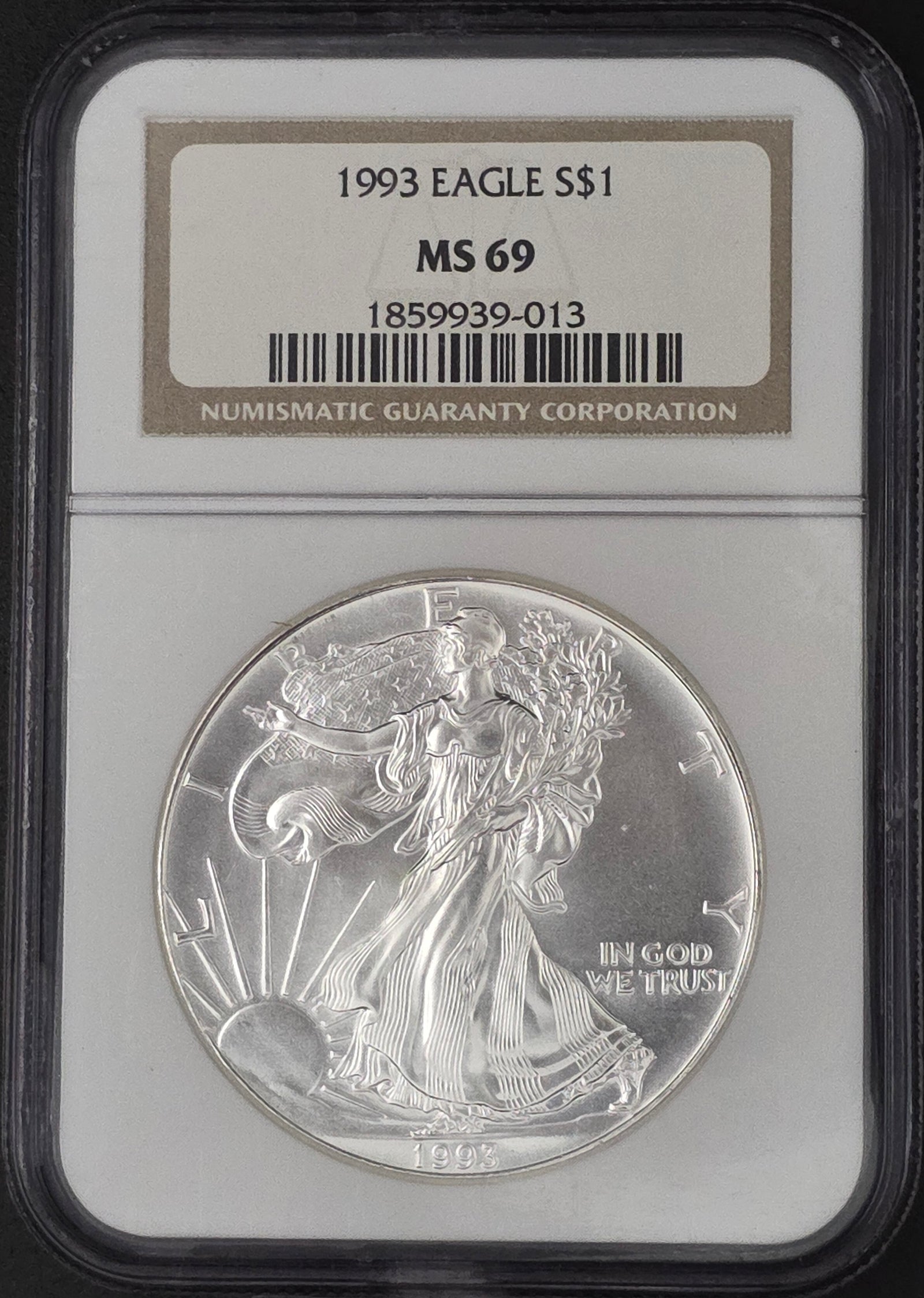 1993 American Silver Eagle NGC MS69 - 1 oz .999 Fine Silver
