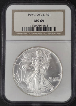 1993 American Silver Eagle NGC MS69 - 1 oz .999 Fine Silver