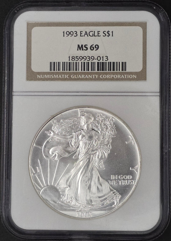 1993 American Silver Eagle NGC MS69 - 1 oz .999 Fine Silver