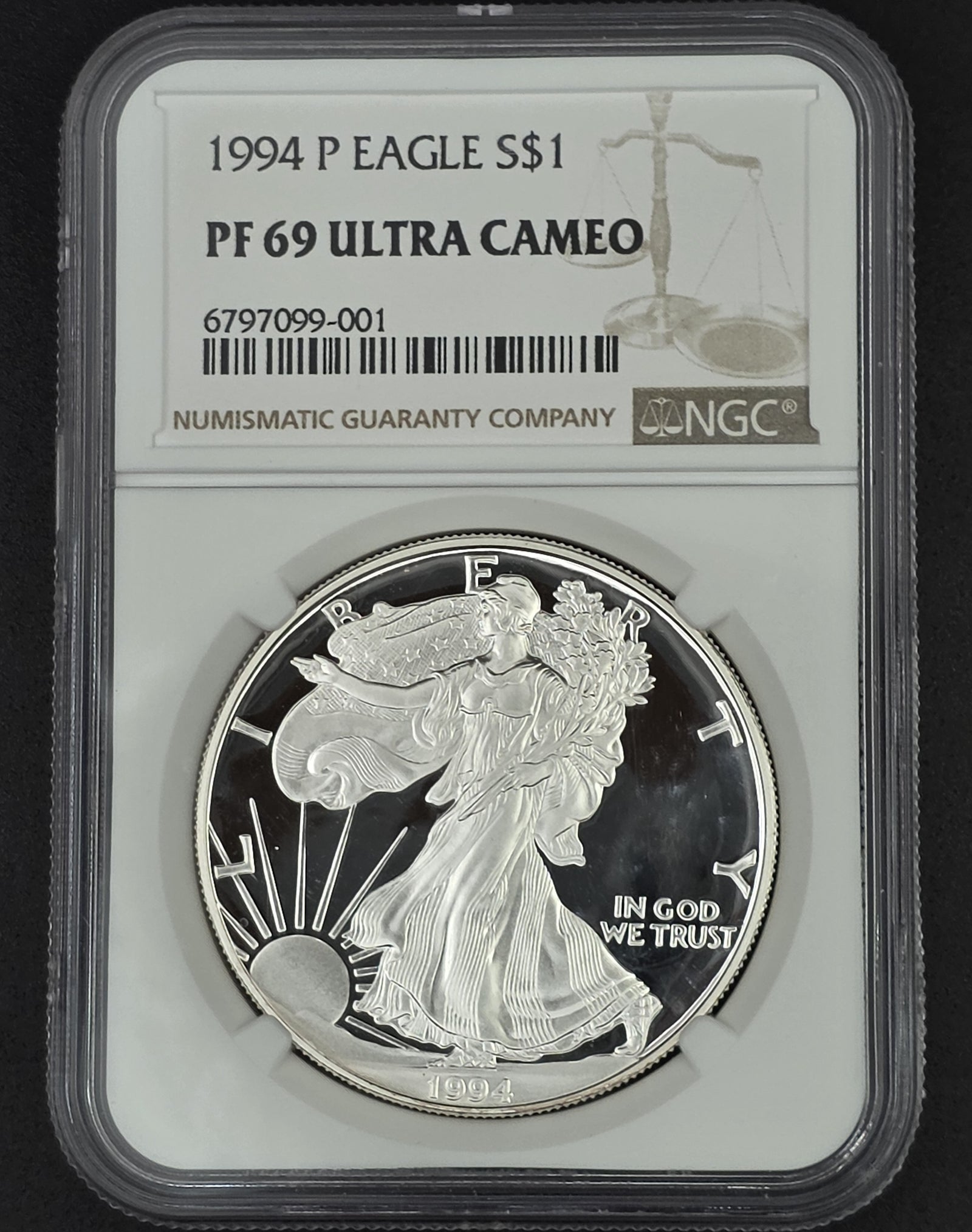 1994 American Silver Eagle NGC PF69 - 1 oz .999 Fine Silver