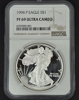 1994 American Silver Eagle NGC PF69 - 1 oz .999 Fine Silver