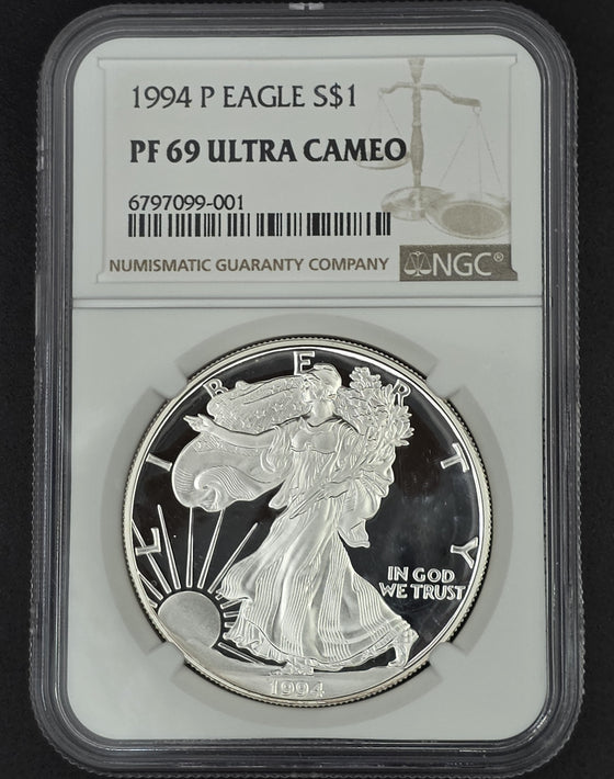 1994 American Silver Eagle NGC PF69 - 1 oz .999 Fine Silver