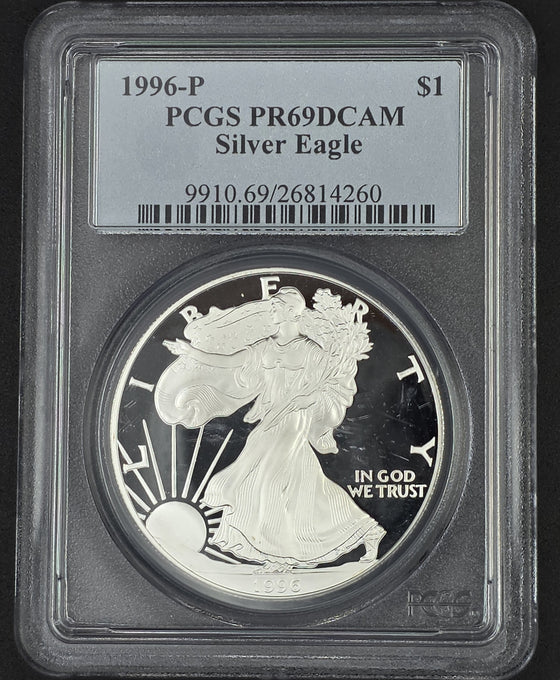 1996 American Silver Eagle PCGS PR69 - 1 oz .999 Fine Silver