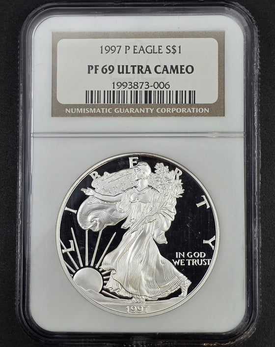 1997 American Silver Eagle NGC PF69 - 1 oz .999 Fine Silver