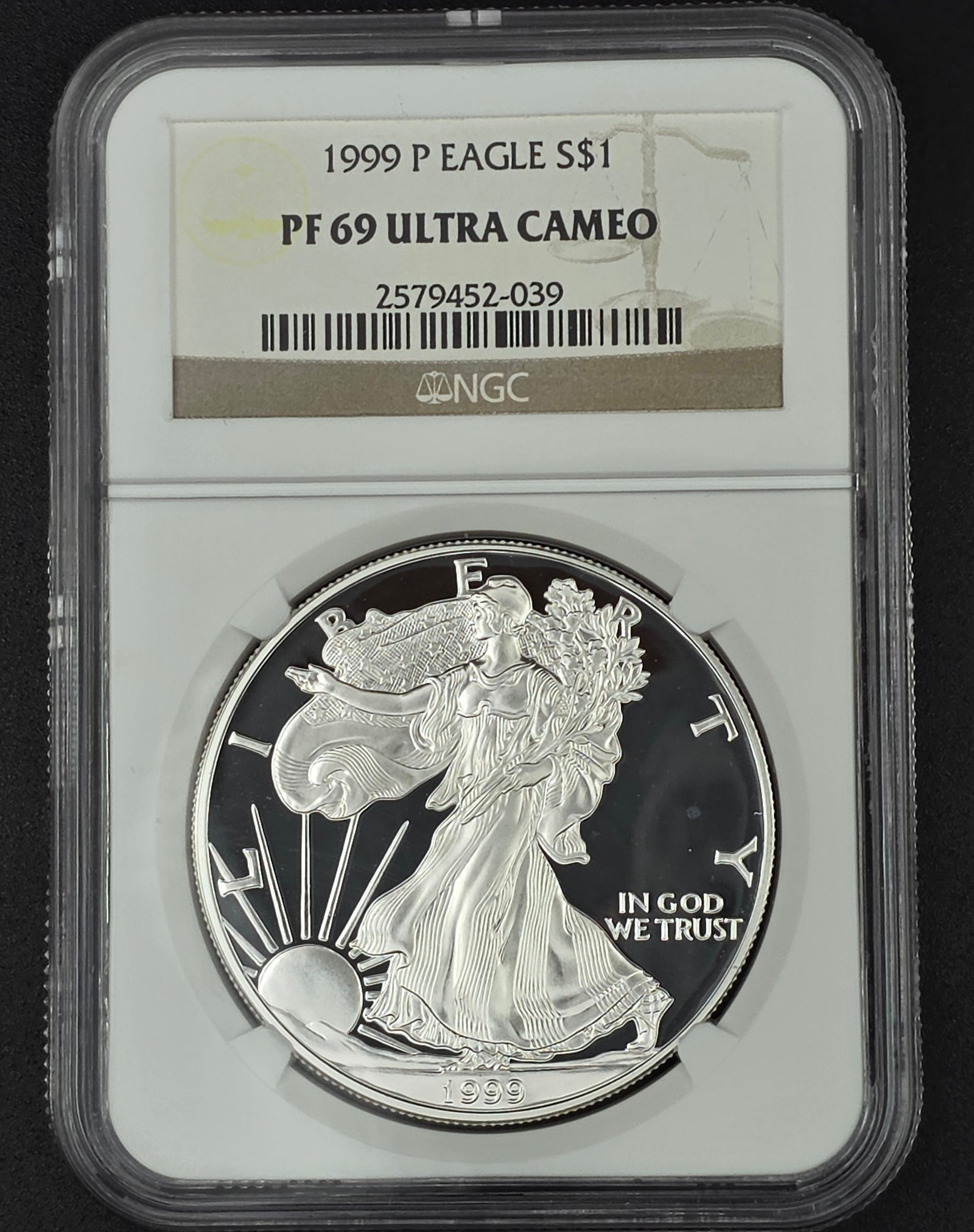 1999 American Silver Eagle NGC PF69 - 1 oz .999 Fine Silver