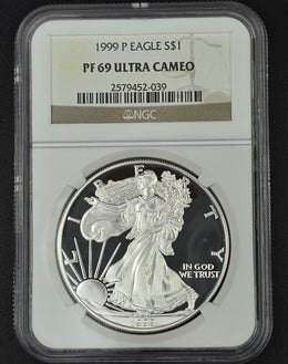 1999 American Silver Eagle NGC PF69 - 1 oz .999 Fine Silver