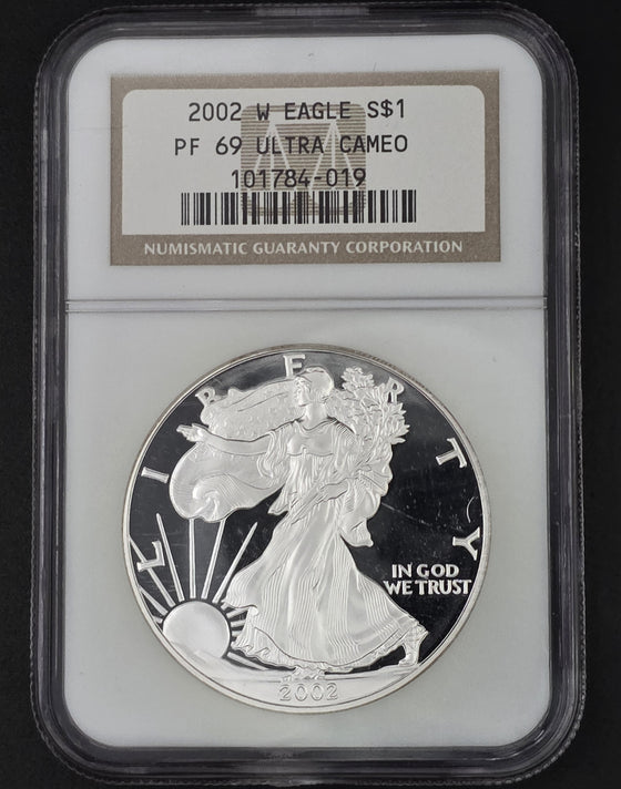 2002 American Silver Eagle NGC PF69 - 1 oz .999 Fine Silver