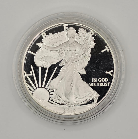 2010 American Silver Eagle Proof w/ Capsule — 1 oz .999 Fine Silver