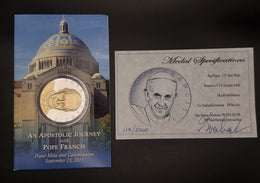 2015 Pope Francis U.S. Papal Visit Commemorative Silver Medal — 2 oz Fine Silver, #119/2500 w/ COA