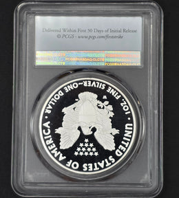 2016 American Silver Eagle PCGS PR70 DCAM 20th Anniversary Lettered Edge - 1 oz .999 Fine Silver