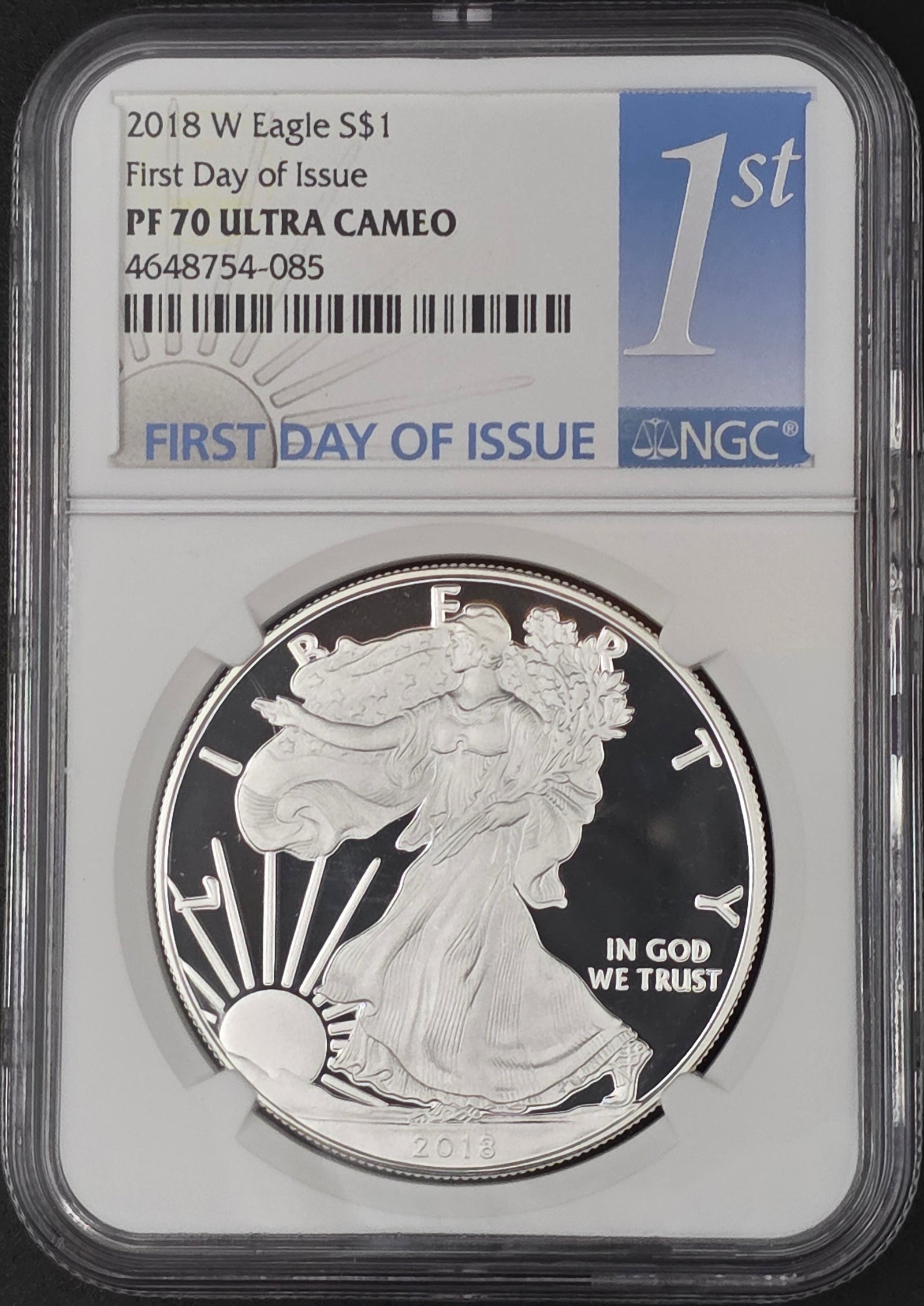 2018 American Silver Eagle Proof FDOI NGC PF70 - 1 oz .999 Fine Silver