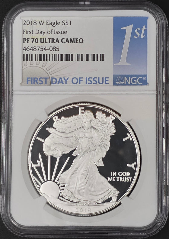 2018 American Silver Eagle Proof FDOI NGC PF70 - 1 oz .999 Fine Silver