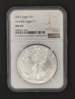 2021 American Silver Eagle NGC MS69 - 1 oz .999 Fine Silver