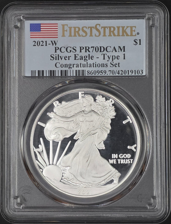 2021 American Silver Eagle Proof (Type 1) PCGS PR69 - 1 oz .999 Fine Silver