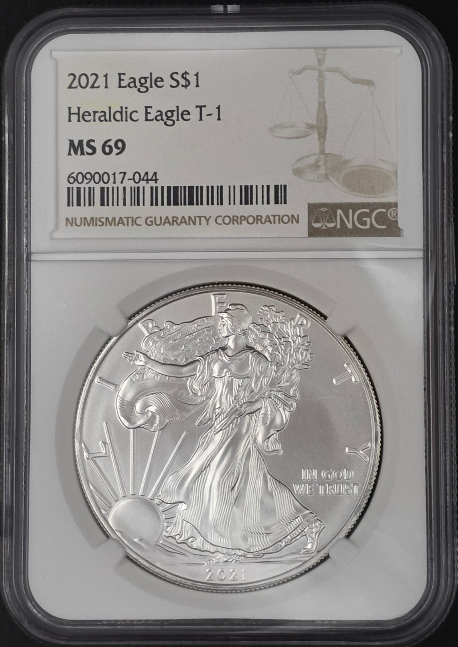 2021 American Silver Eagle (Type 1) NGC MS69 - 1 oz .999 Fine Silver