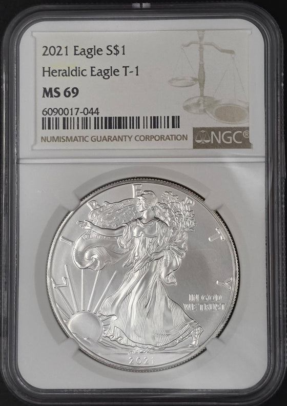 2021 American Silver Eagle (Type 1) NGC MS69 - 1 oz .999 Fine Silver
