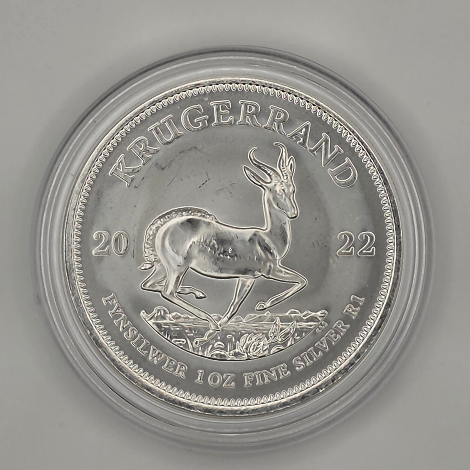 2022 South Africa Krugerrand w/ Protective Capsule — 1 oz .999 Fine Silver