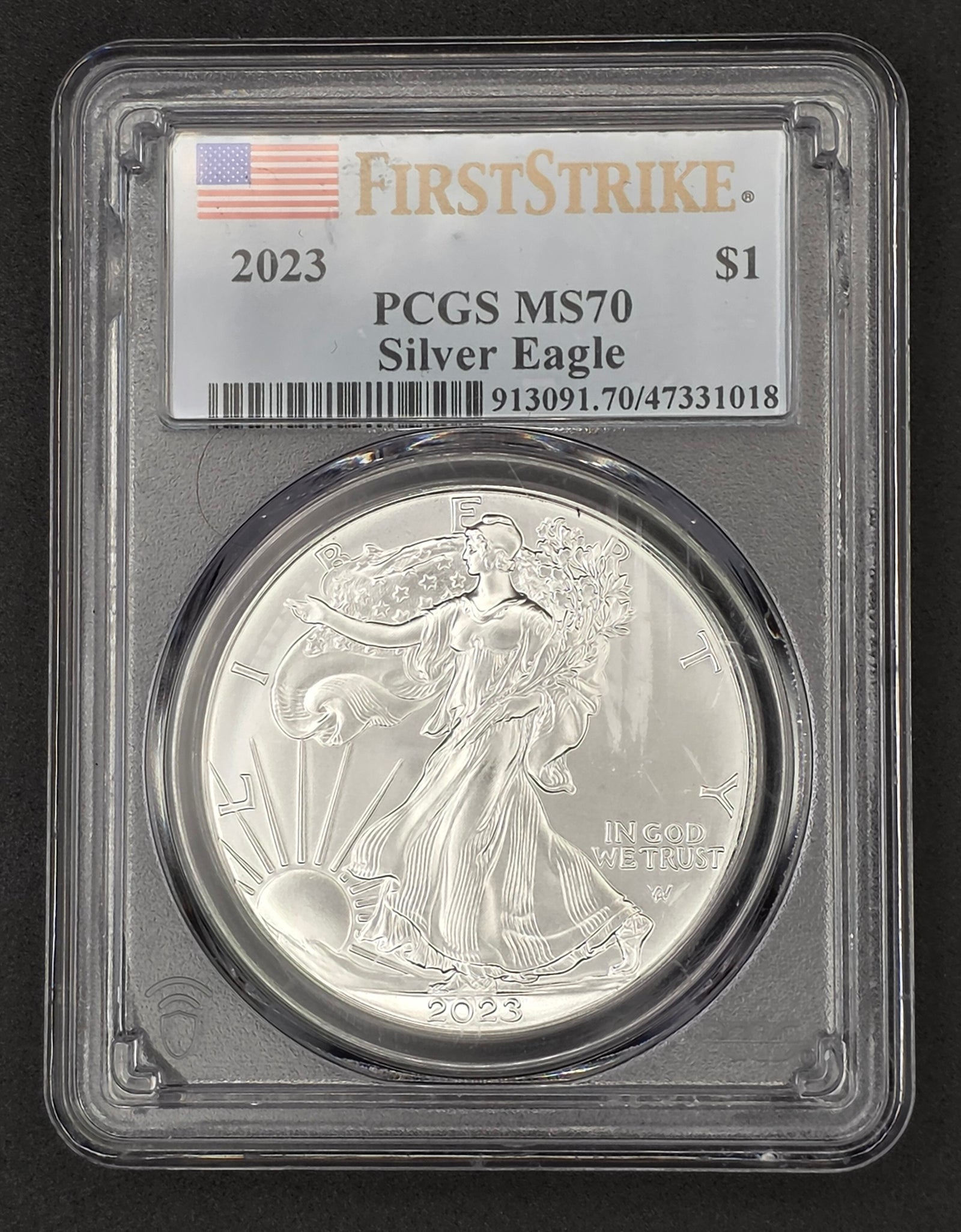 2023 American Silver Eagle PCGS MS70 - 1 oz .999 Fine Silver