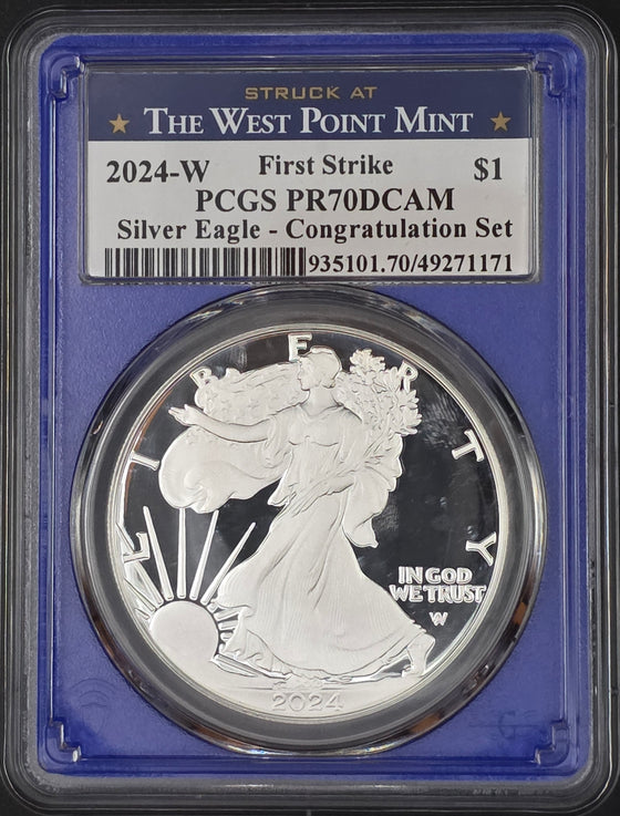 2024 American Silver Eagle Proof Congratulations Set PCGS PR70 - 1 oz .999 Fine Silver