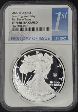 2025 American Silver Eagle Proof NGC PF70 - 1 oz .999 Fine Silver