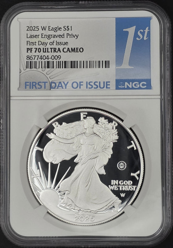 2025 American Silver Eagle Proof NGC PF70 - 1 oz .999 Fine Silver