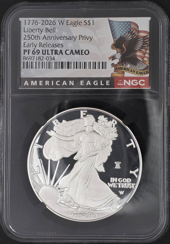 2026 American Silver Eagle Proof NGC PF69 - 1 oz .999 Fine Silver