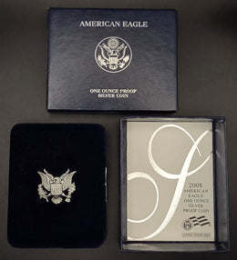 2008 American Silver Eagle Proof w/ OGP & COA — 1 oz .999 Fine Silver