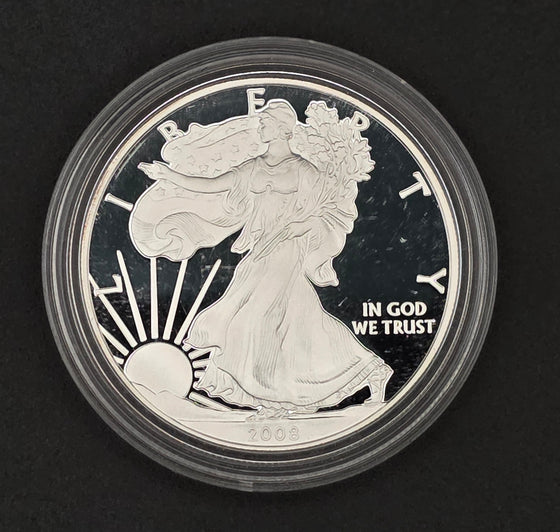 2008 American Silver Eagle Proof w/ OGP & COA — 1 oz .999 Fine Silver
