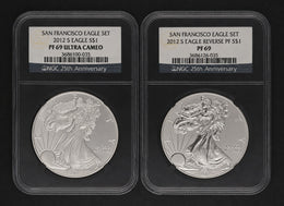 2012 American Silver Eagle Proof and Reverse Proof Set PF69