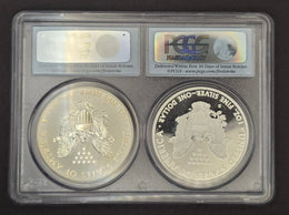 2012 American Silver Eagle 75th Anniversary San Francisco Mint Set — Proof & Reverse Proof PCGS PR70