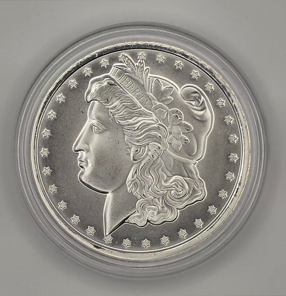 Morgan Liberty 1 Oz Silver w/ Protective Capsule - 1 Troy Ounce, .999 Pure