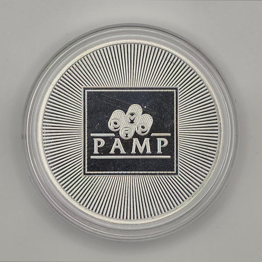 PAMP Suisse Silver w/ Protective Capsule - 1 Troy Ounce, .999 Pure