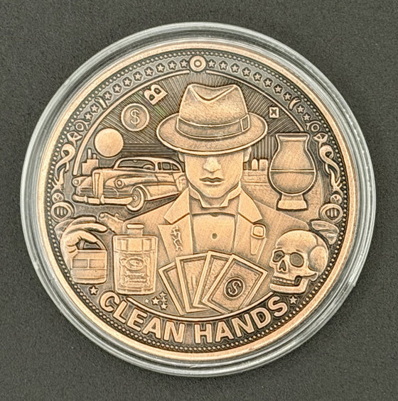 Clean Hands Dirty Money w/ Protective Capsule - .999 Pure Copper 1 Oz