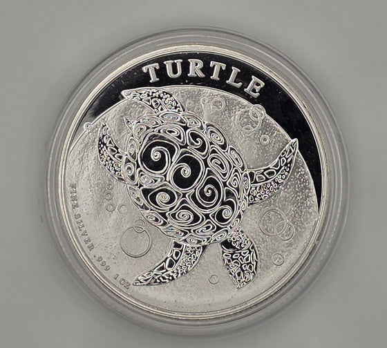 Tokelau Hawksbill Turtle w/ Protective Capsule — 1 oz .999 Fine Silver